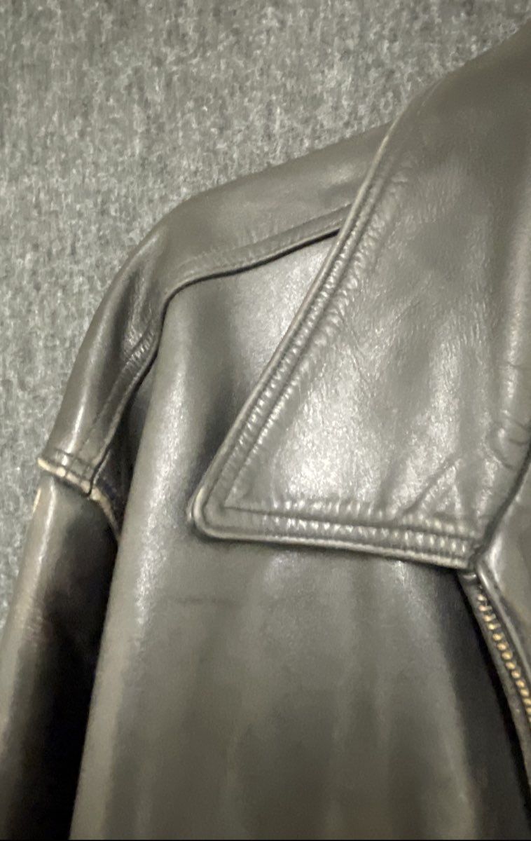 American Base New York Men's Leather Jacket Dark Brown Vintage Y2K Full Zip XXL