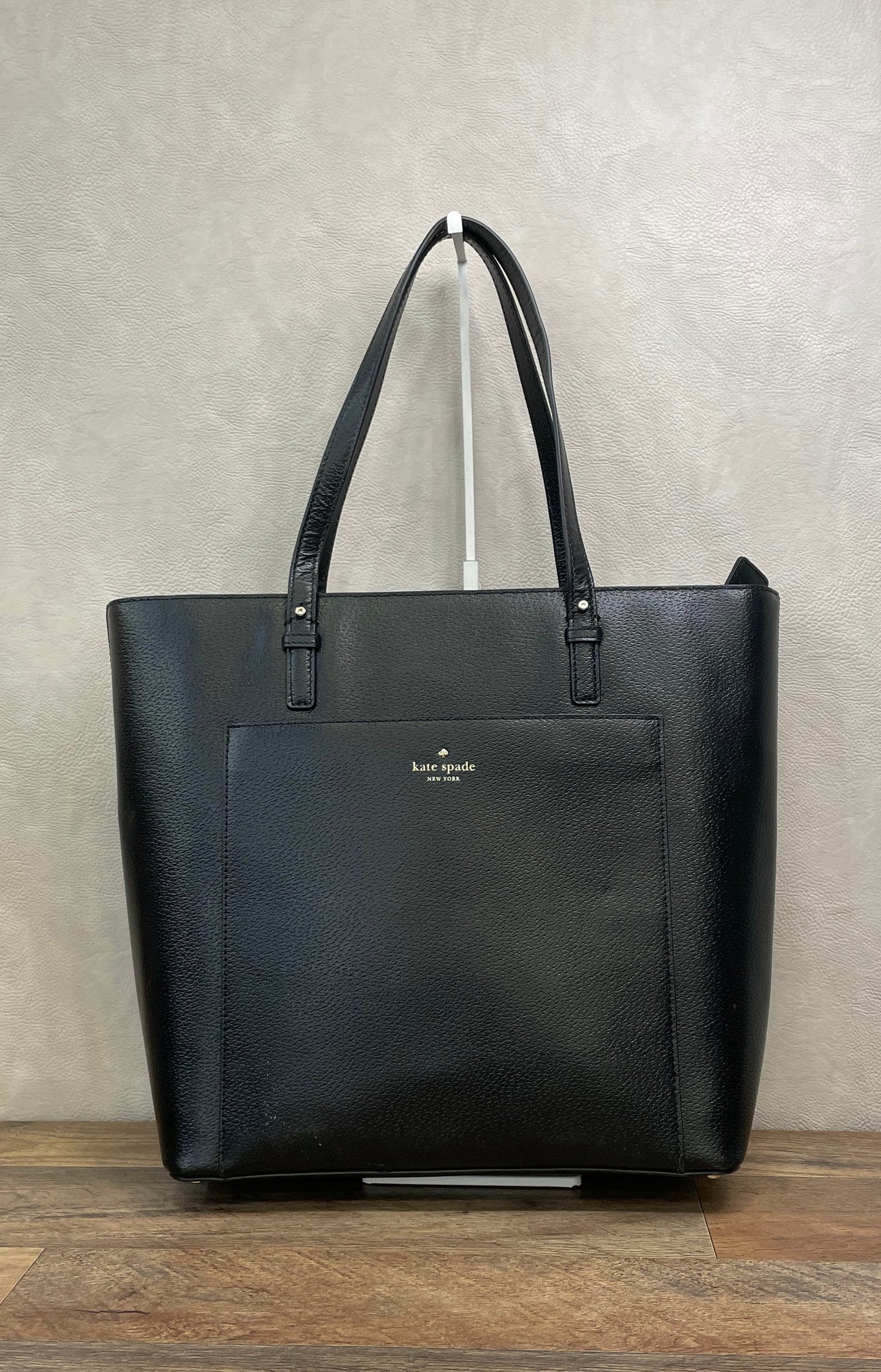 Kate Spade New York Black Saffiano Leather Large Tote Bag Gold Hardware