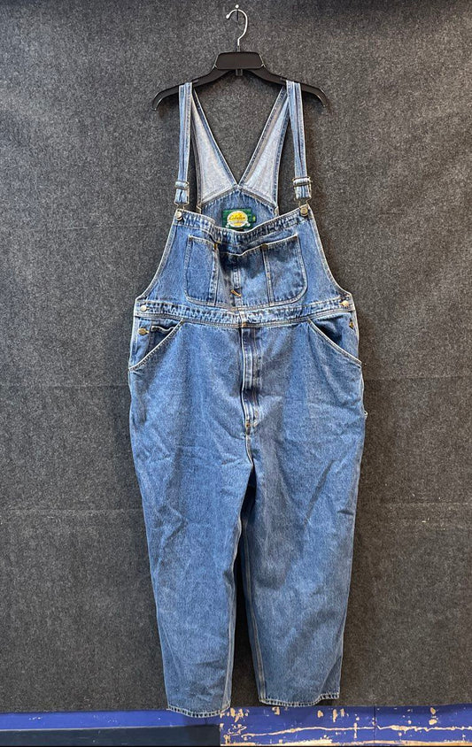 Vintage 90s Cabela's Men's Blue Denim Bib Overalls Carpenter Pants Sz 48x30