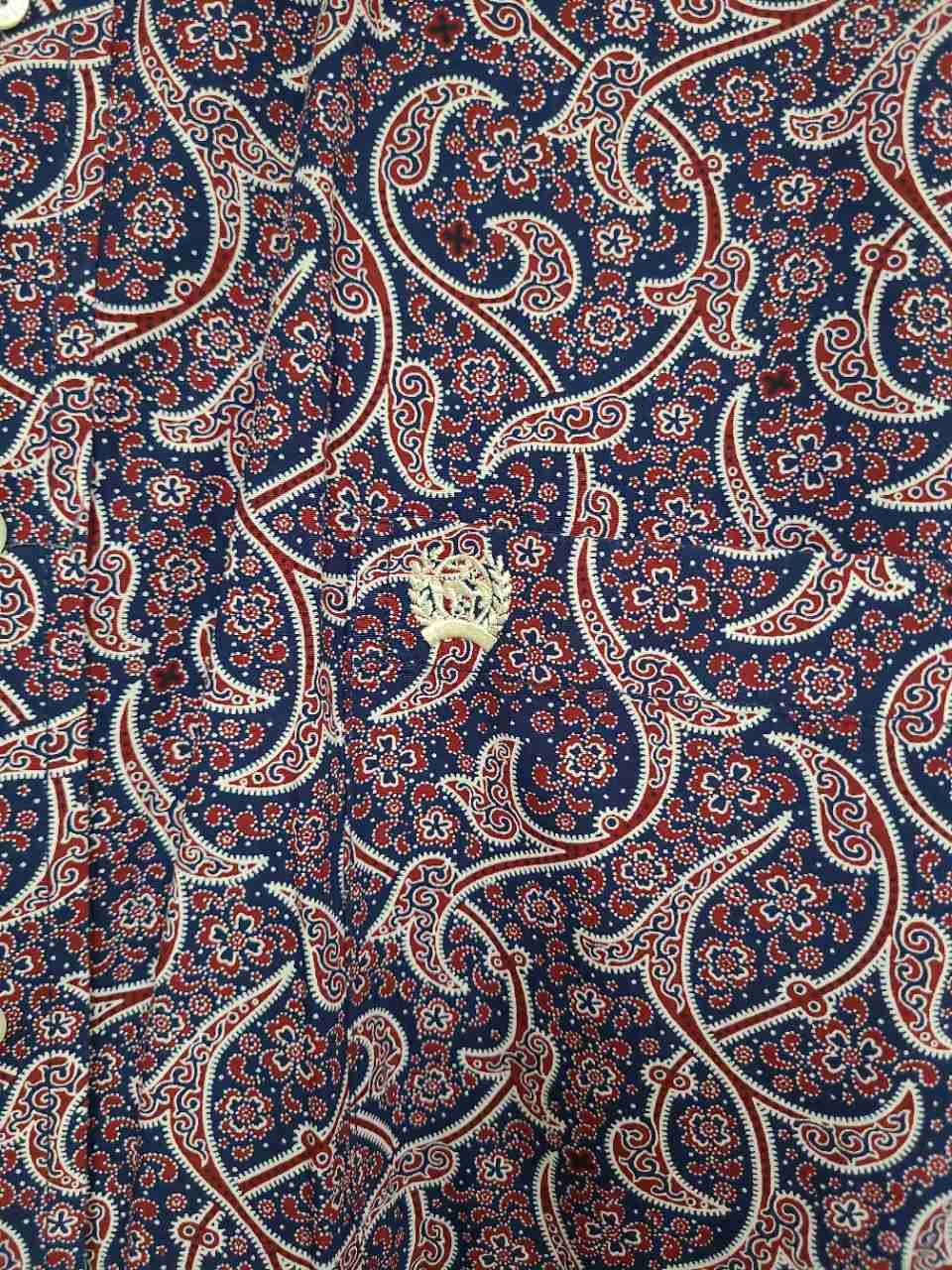 Cinch Men's Long Sleeve Button Down Shirt Blue Red Paisley Western Sz XL