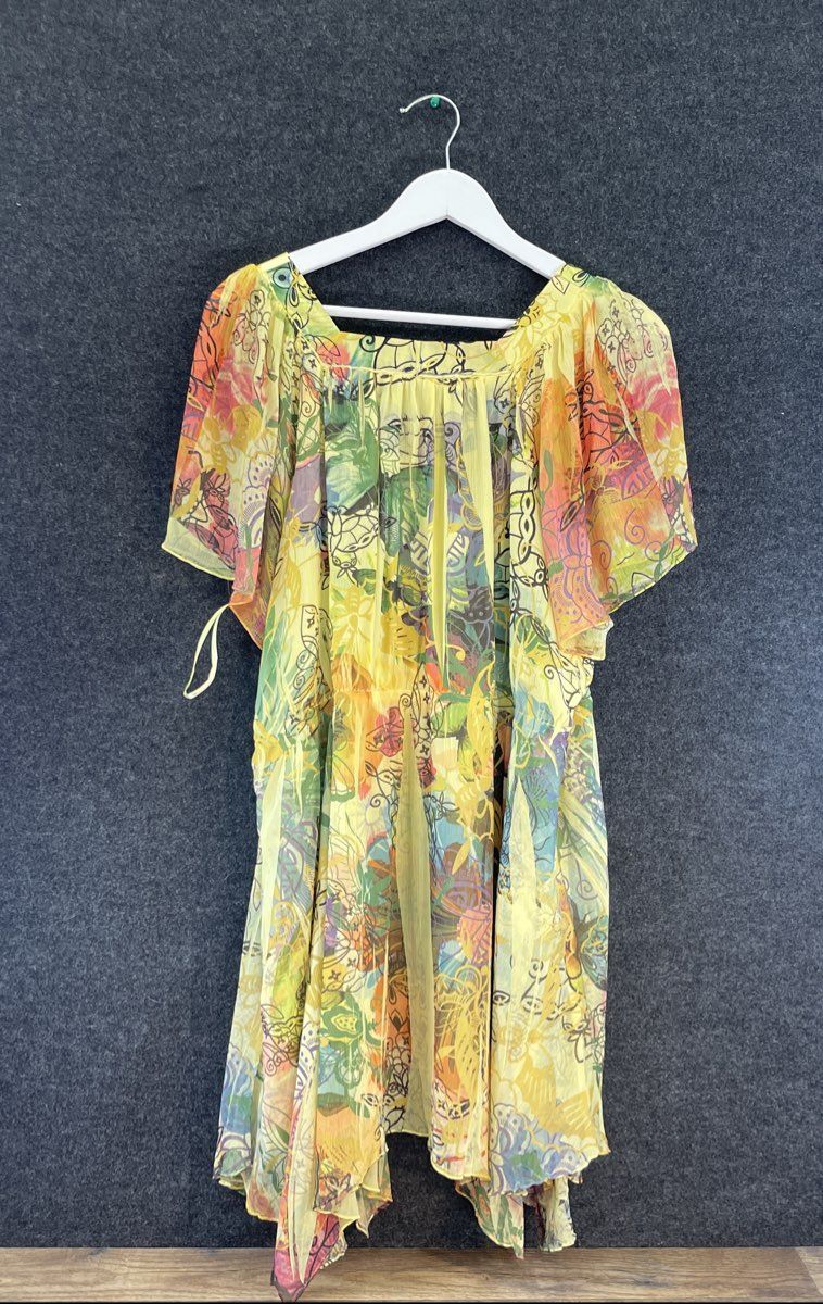 Style & Co Women's Multicolor Butterfly Story Floral Semi-Sheer Top NWT Sz 2X