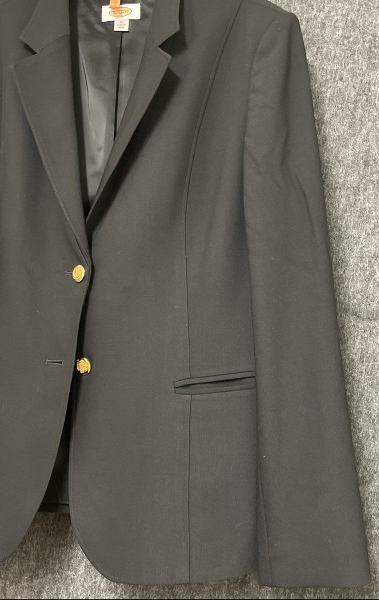 Vintage Y2K Talbots Women's Black Blazer Gold Crested Buttons Japan Sz 16
