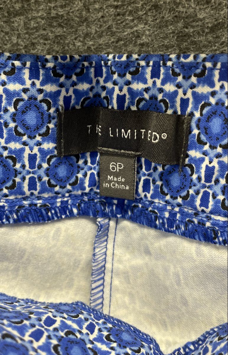 The Limited Women's Blue Florentine Medallion Ankle Dress Pants Sz 6P NWT