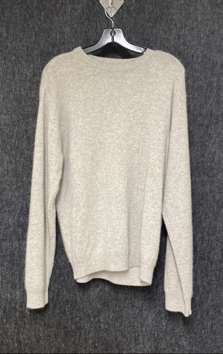 IZOD Men's Heather Gray 100% Cashmere Crewneck Long Sleeve Sweater Size M