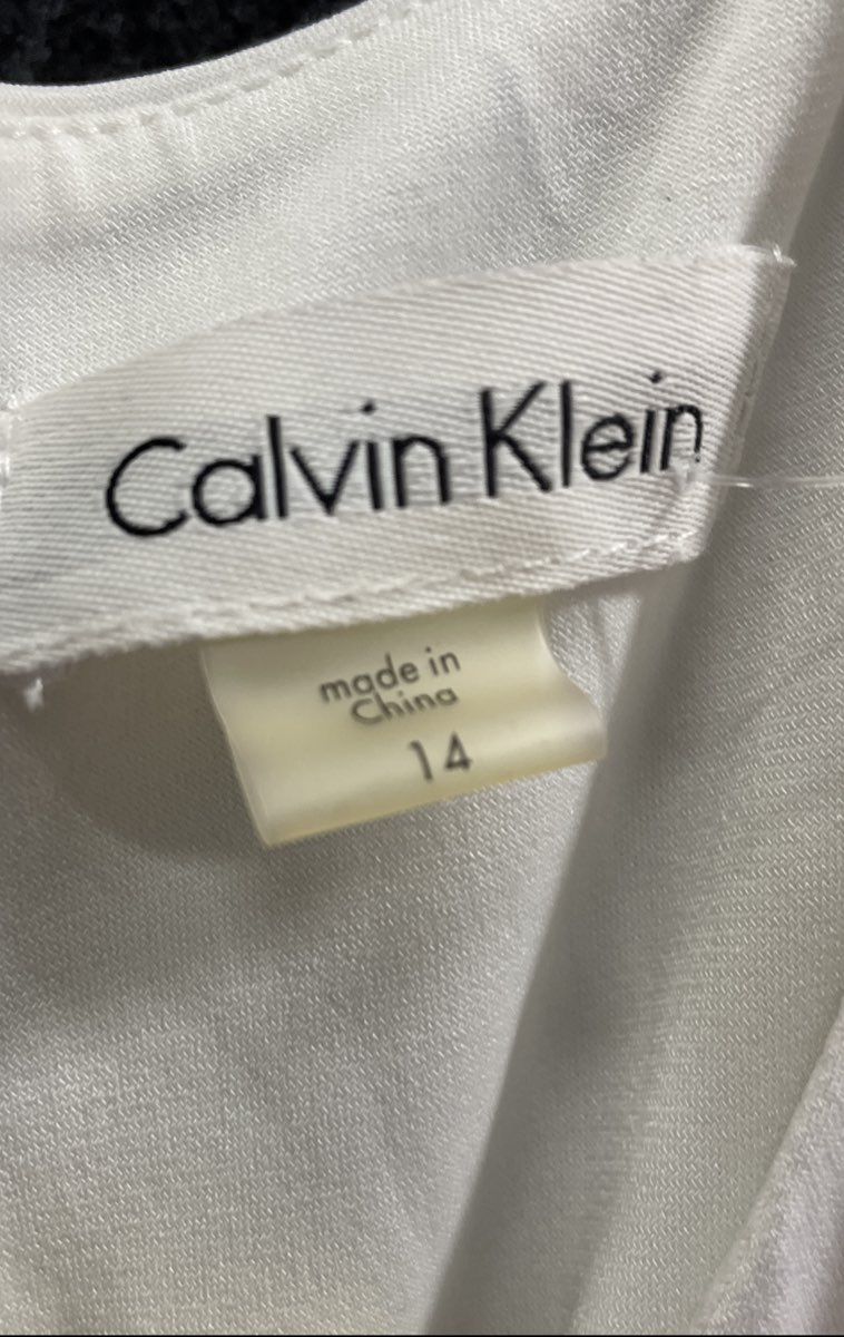 Calvin Klein Women's Black White Colorblock Belted Jumpsuit Size 14 NWT