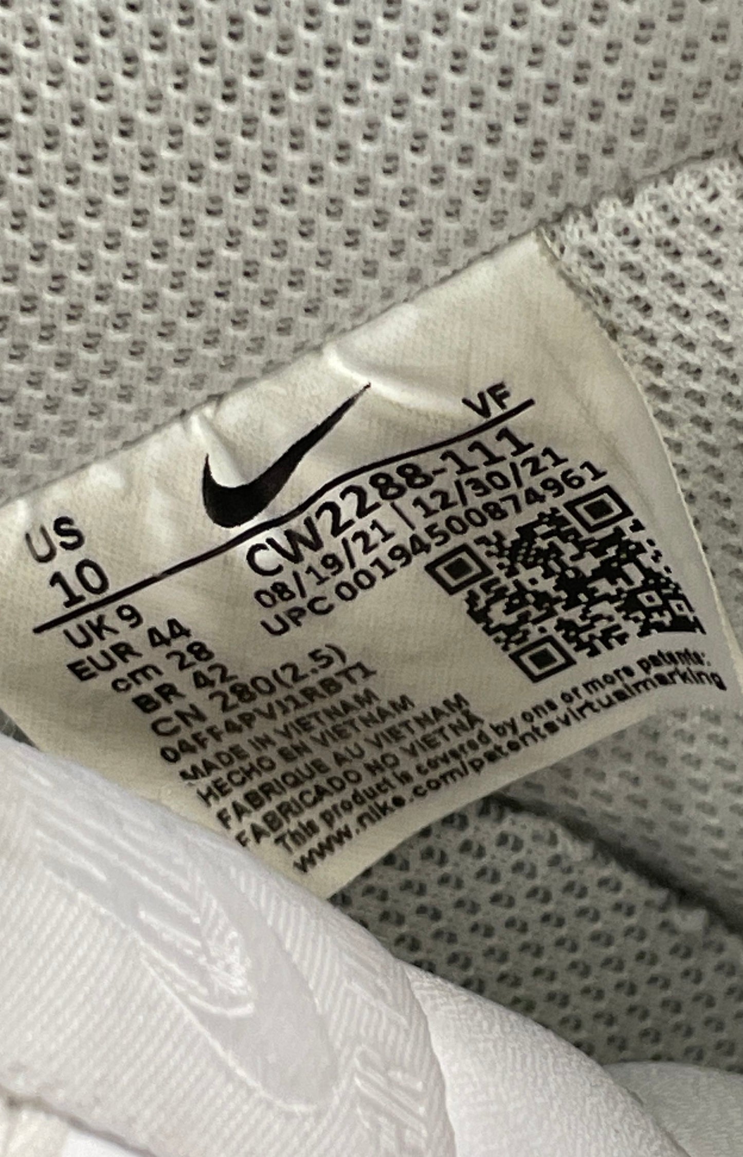 Nike Air Force 1 '07 Low Triple White Men's Sneakers CW2288-111 Sz 10