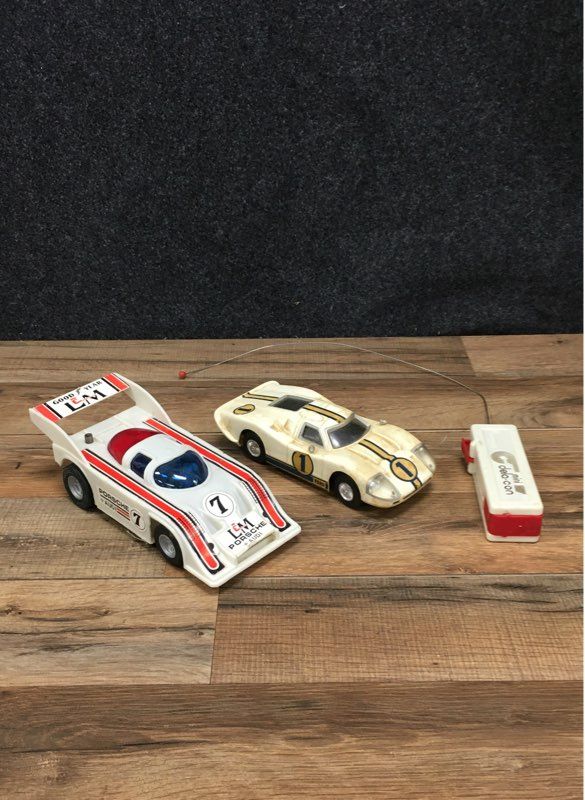 Vintage Remocon Ford GT RC Car & Porsche LM Toy Car Lot 1970s Japan