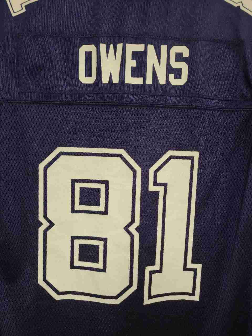 Reebok Men's Dallas Cowboys Terrell Owens 81 NFL Jersey Navy Blue Sz L