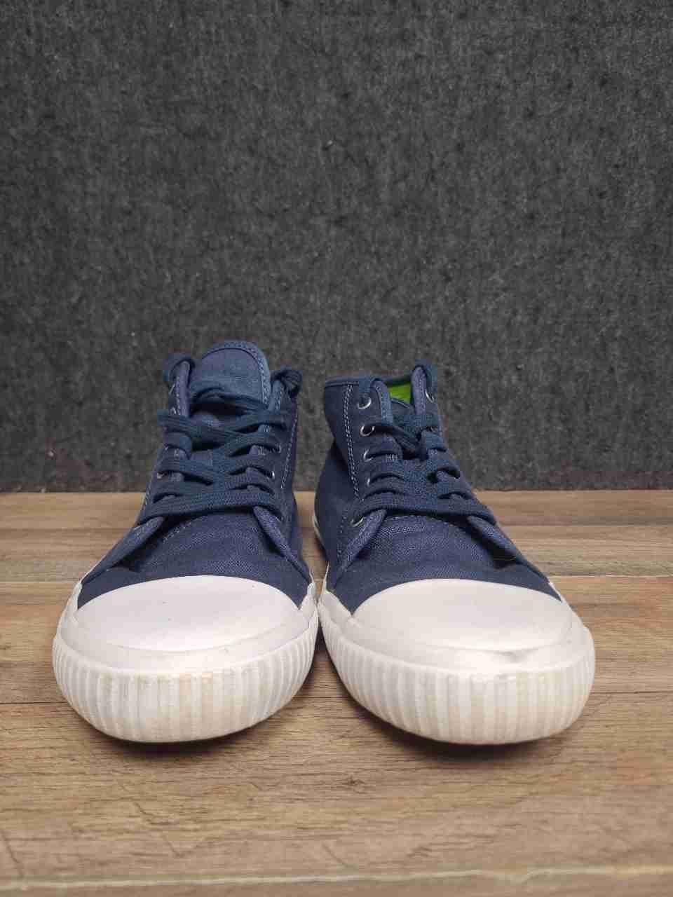 Original Penguin Sneakerish Navy Blue Canvas Mid Top Sneakers Size 8.5