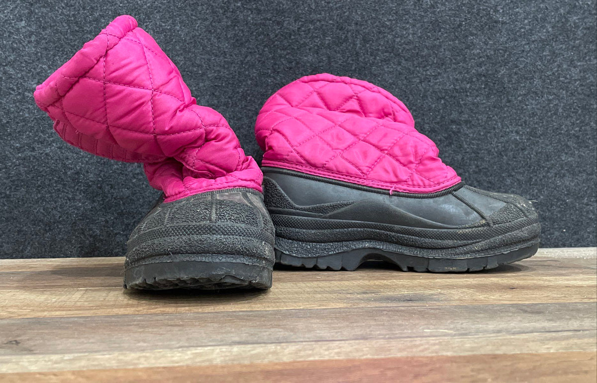 Kid Connection Kids Quilted Faux Fur Lined Snow Duck Boots Purple Black Size 1