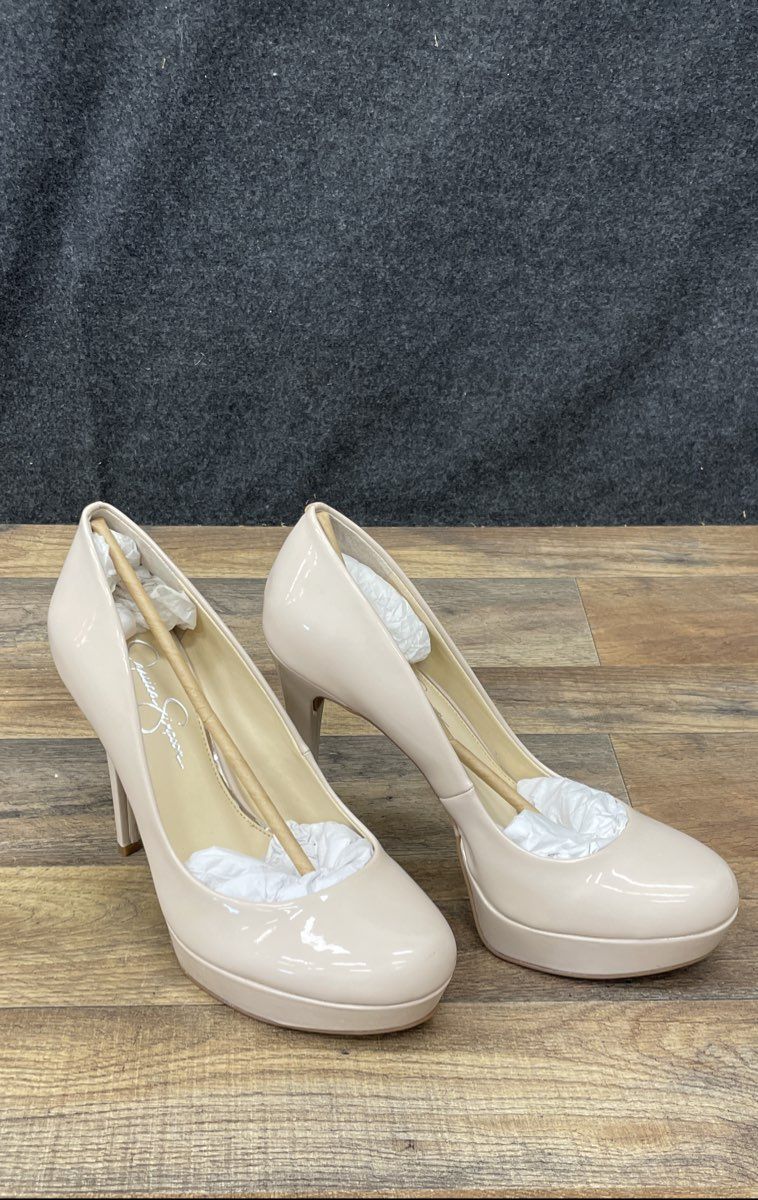 Jessica Simpson Nude Patent Platform Pump High Heels Women's Size 10M