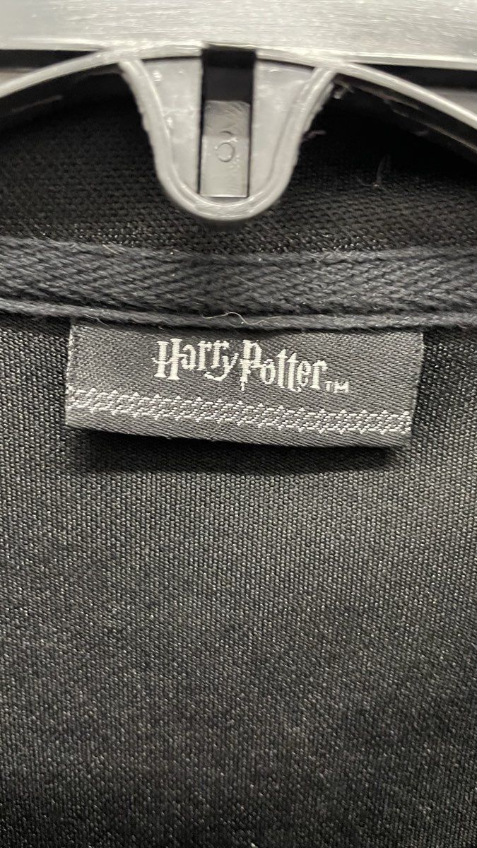 Harry Potter Men's Gryffindor Track Jacket Black Gold Stripe Full Zip Sz L