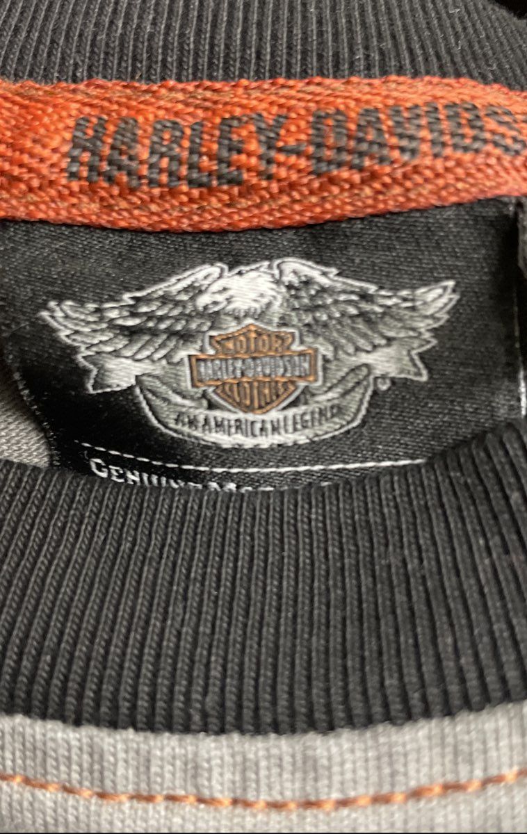 Harley-Davidson SYN3 Motor Oil Long Sleeve Graphic T-Shirt Gray Black Sz M