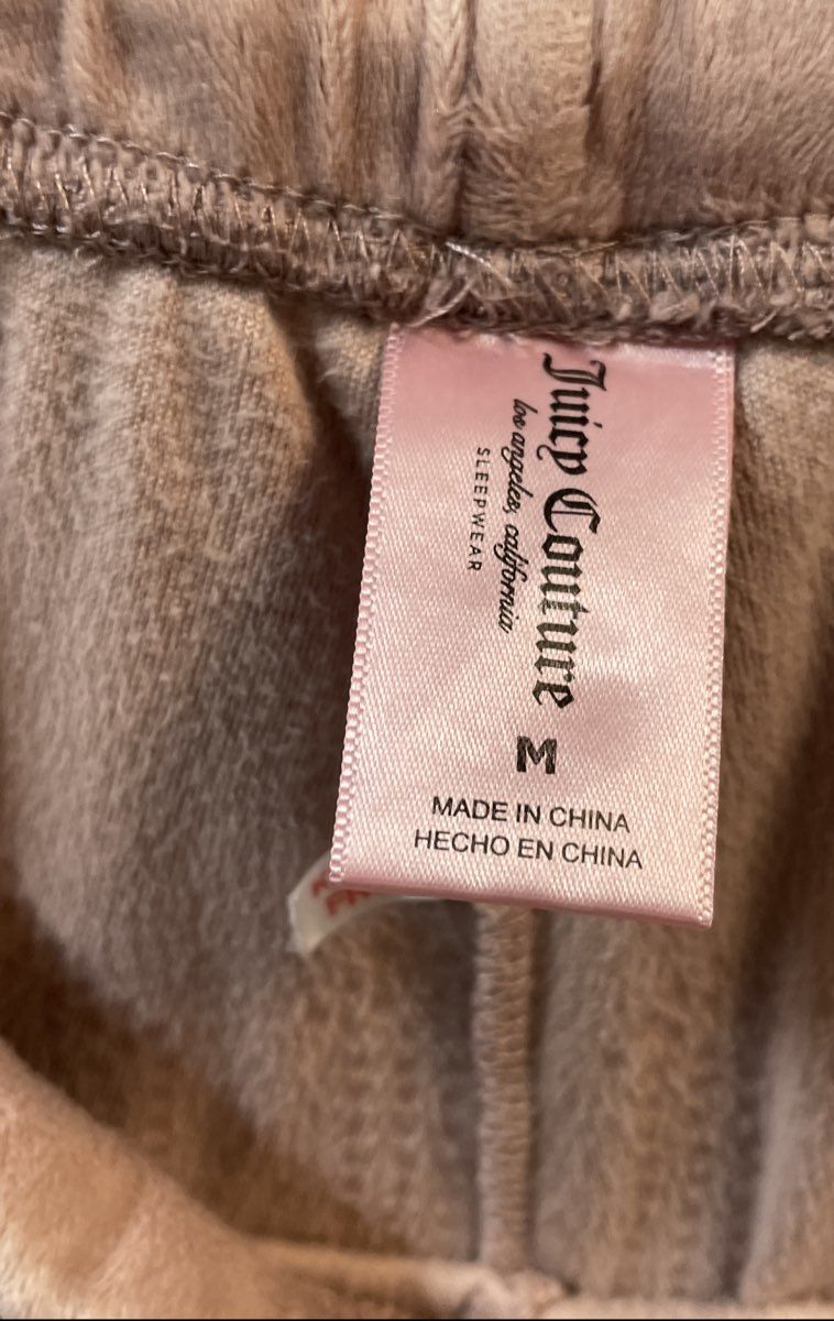 Juicy Couture Women's Pink Velour Rhinestone Logo 2PC Sleepwear Set Sz M