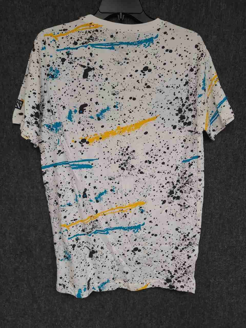RGSTR Men's White Paint Splatter Drip Graphic Cotton T-Shirt Size Medium