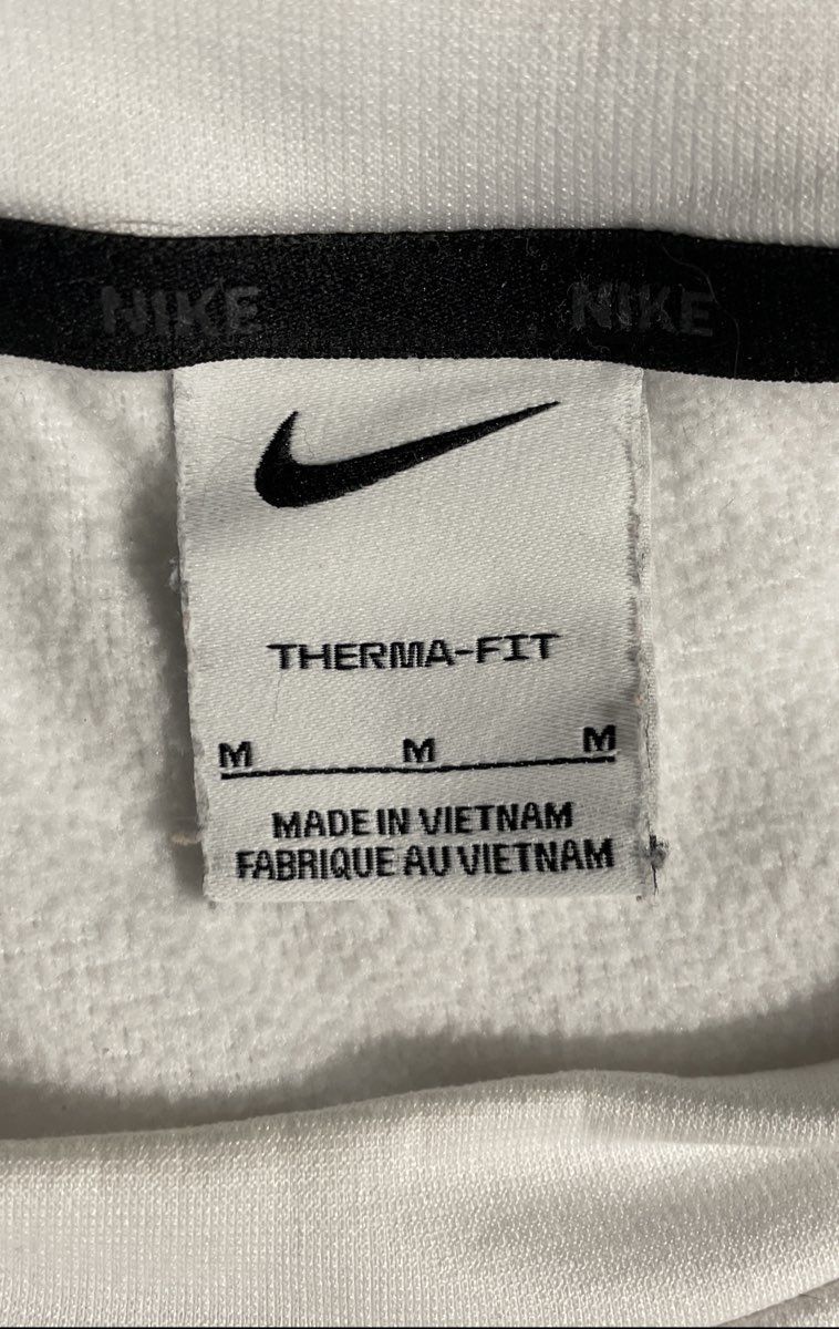 Nike Men's White Therma-FIT Pullover Sweatshirt Raglan Sleeve Sz M