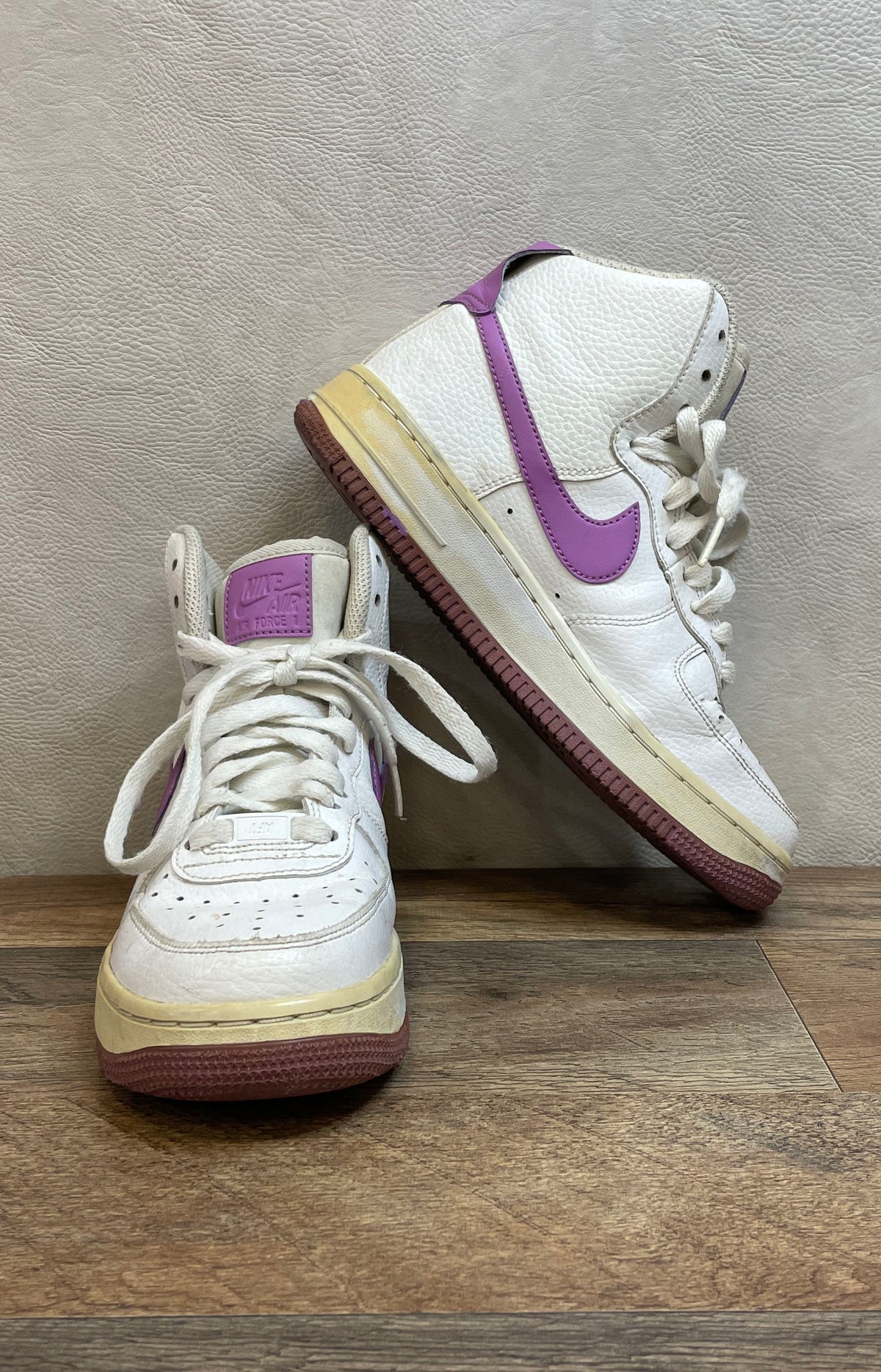 Nike Air Force 1 High White Purple Women's Size 7 334031-112