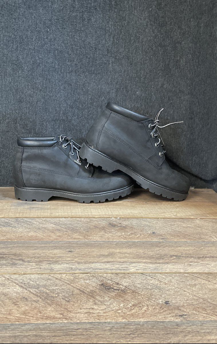 Timberland 10349 Black Genuine Leather Ankle Boots Women's Size 8M