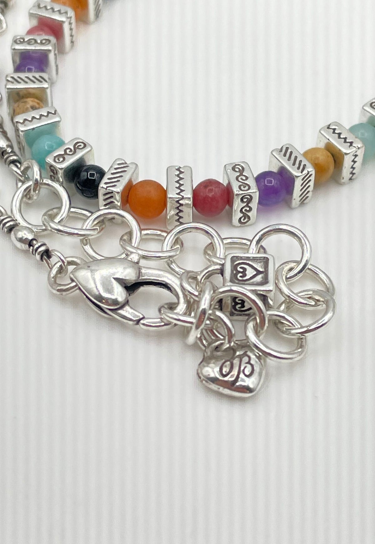 Brighton Silver Tone Multicolor Confetti Bead Necklace 22.9g