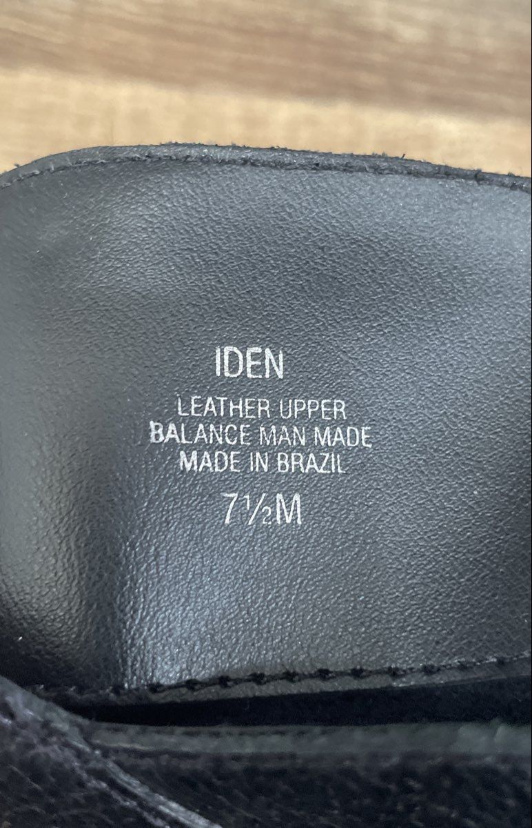 Iden Black Leather Wedge Slouch Buckle Boots Women's Size 7.5 M