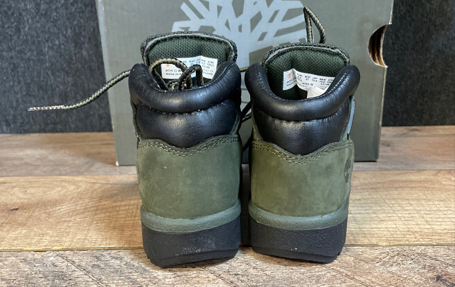 Timberland Field Boot Mid Dark Green Nubuck Toddler Boots Size 5 NIB DS