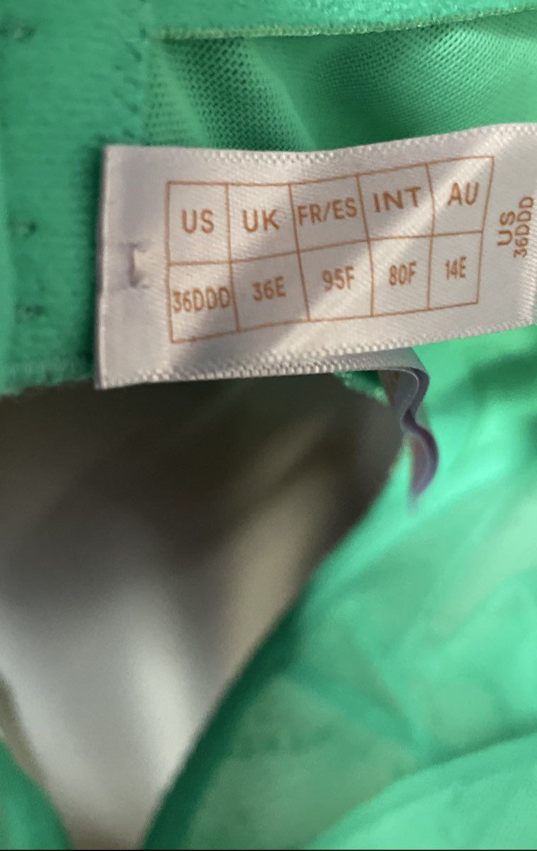 Savage x Fenty Women's Green Logo Mesh Unlined Underwire Bra NWT Sz 36DDD