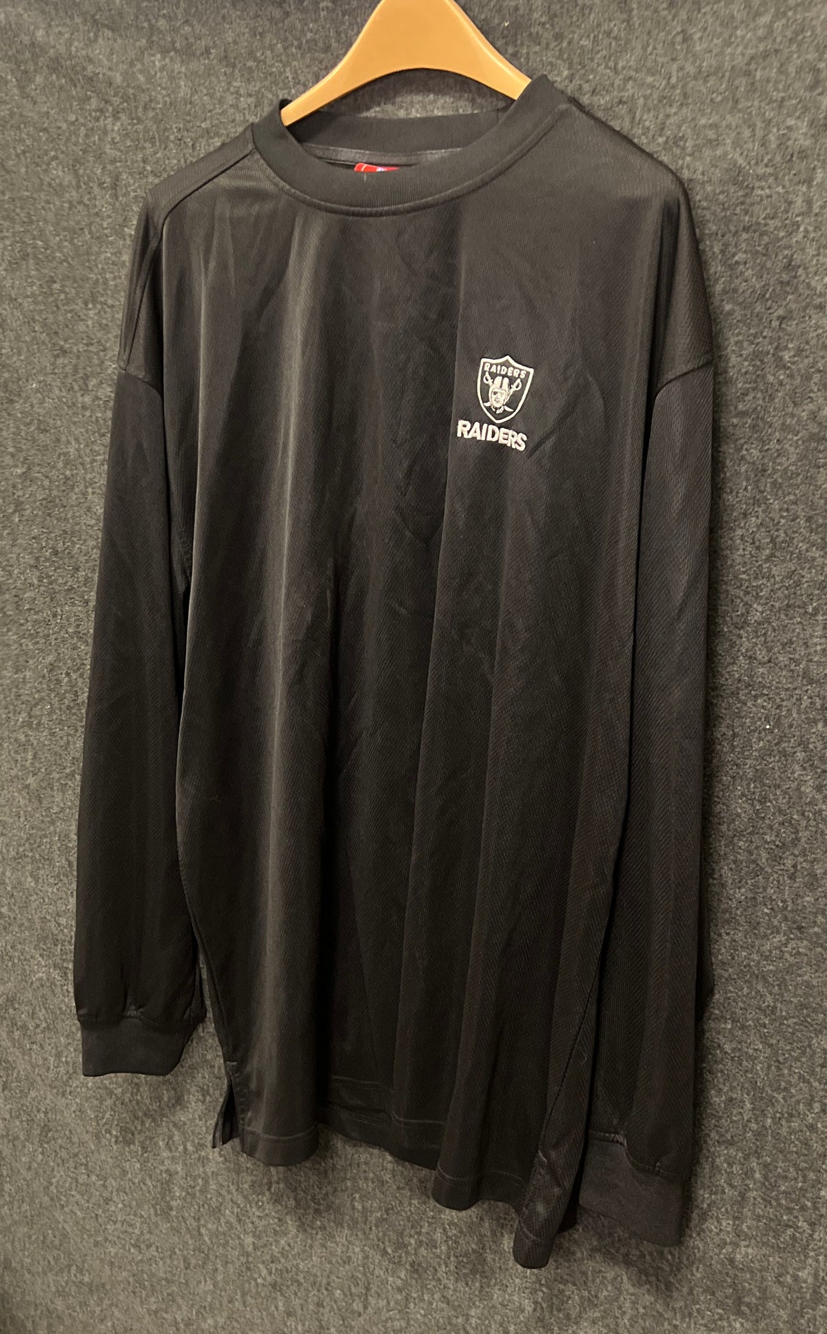 NFL Team Apparel Men's Raiders Black Long Sleeve Graphic Shirt Logo Sz 2XL