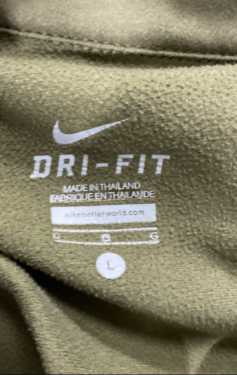Nike Men's Green Dri-FIT Full Zip Running Training Jacket Thumbholes Sz L