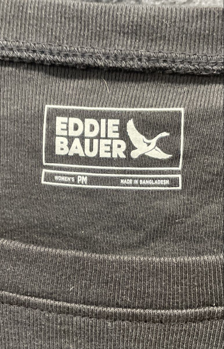 Eddie Bauer Women's Black Favorite Long Sleeve Crew Neck Tee Sz PM NWT