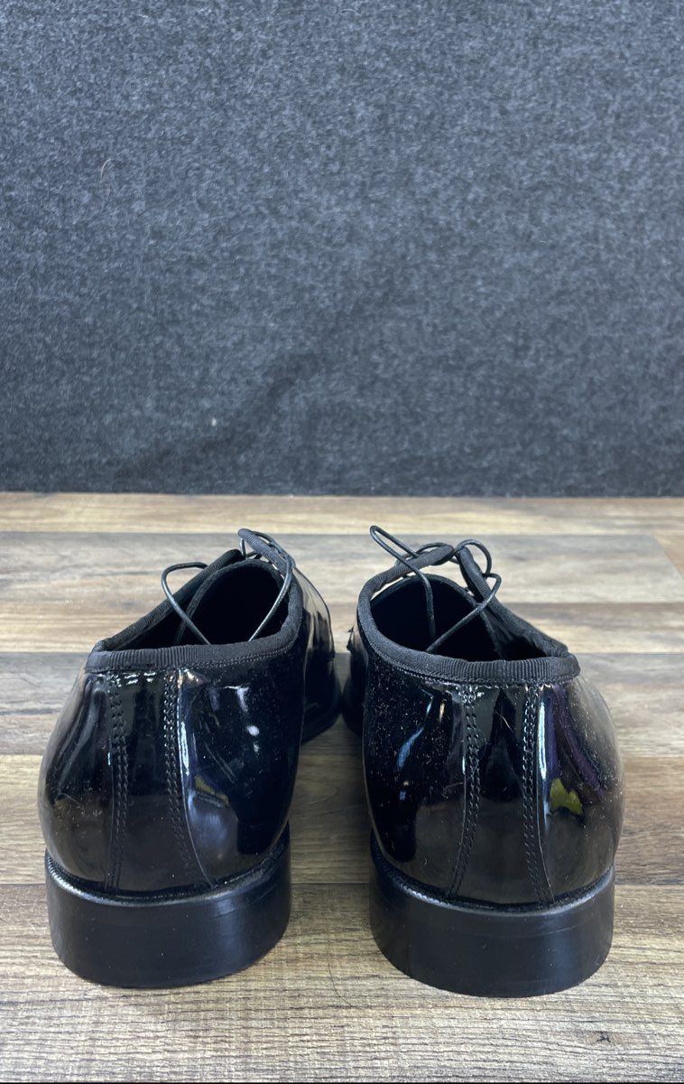 Black Patent Leather Men's Plain Toe Derby Tuxedo Dress Shoes Size 11