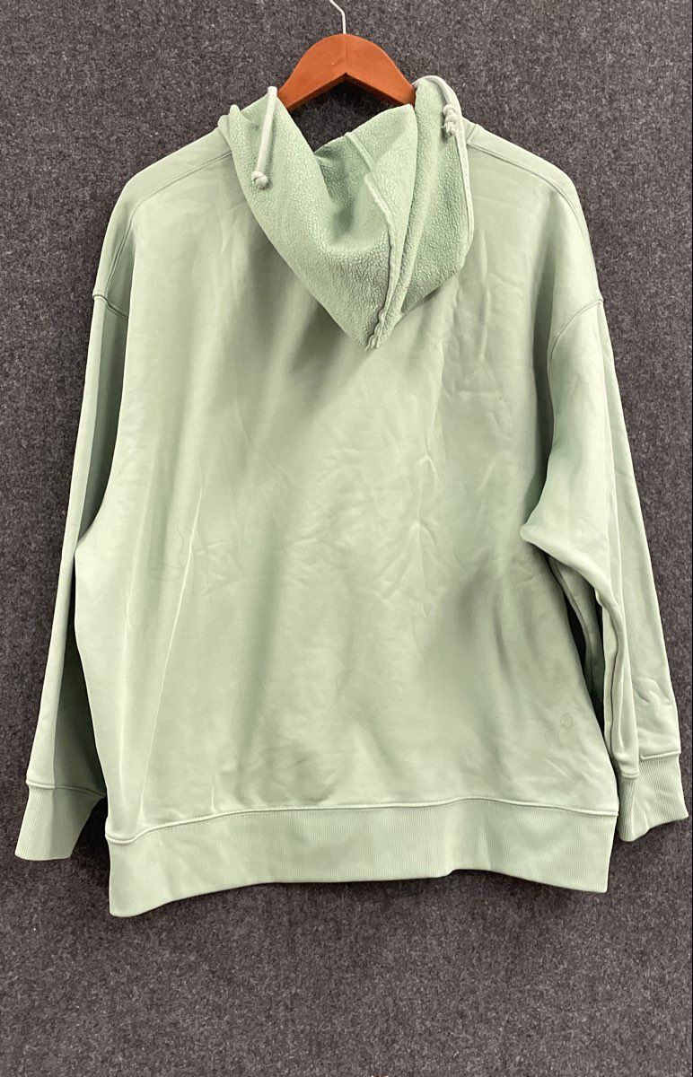 Nike Women's Therma-FIT One Fleece Pullover Hoodie Green Script Graphic Sz XL