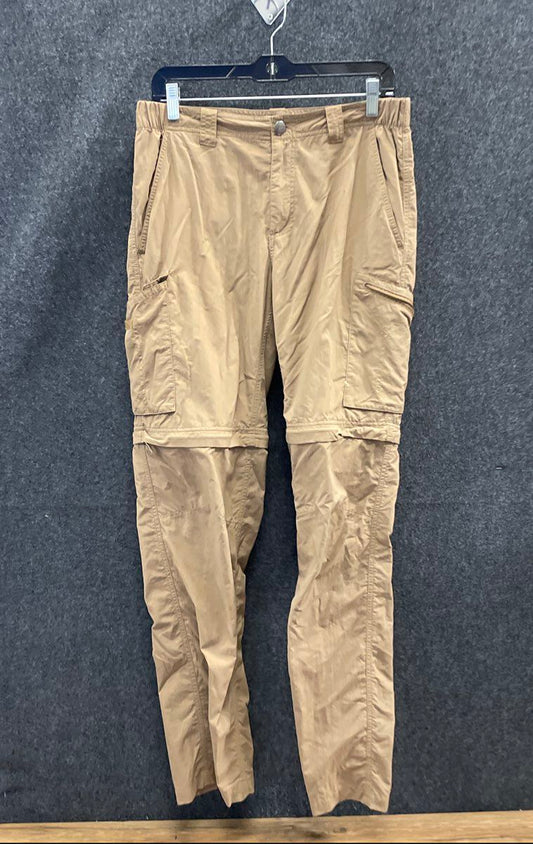Columbia Men's Khaki Convertible Hiking Pants Omni-Shade Zip Off Sz 32x34