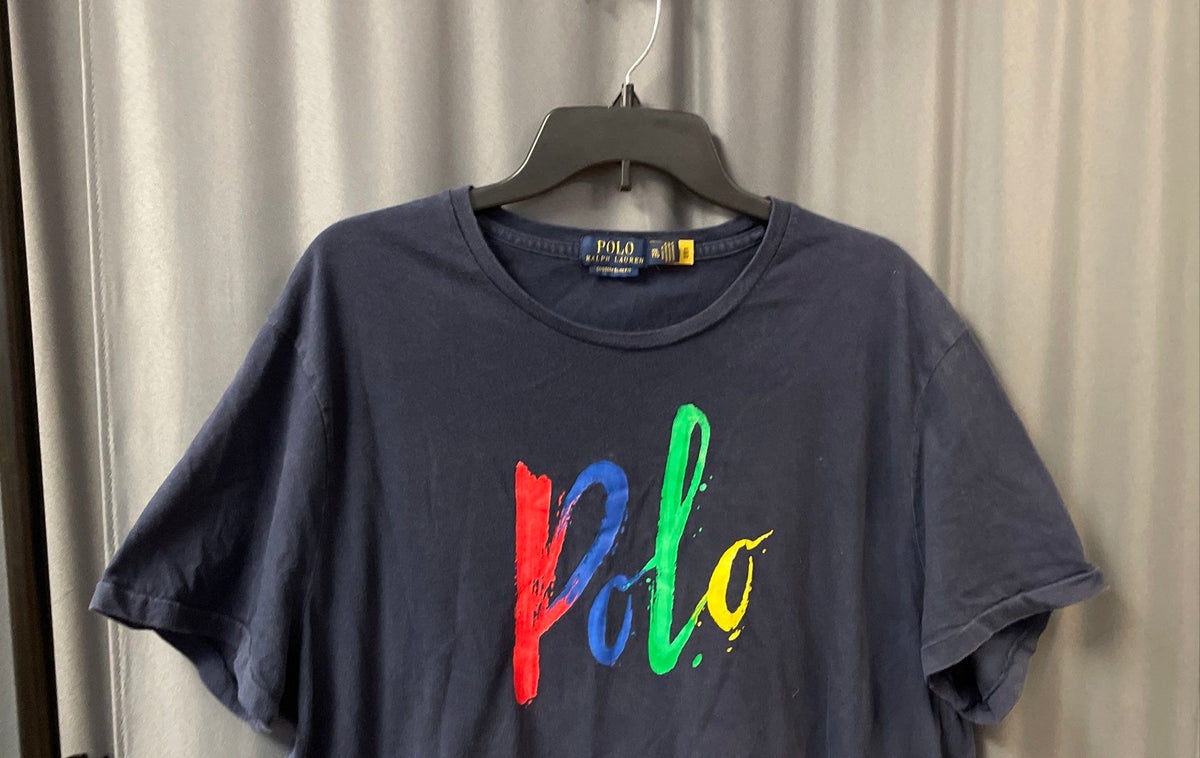 Polo Ralph Lauren Men's Navy Custom Slim Fit Script Graphic T-Shirt Sz XXL