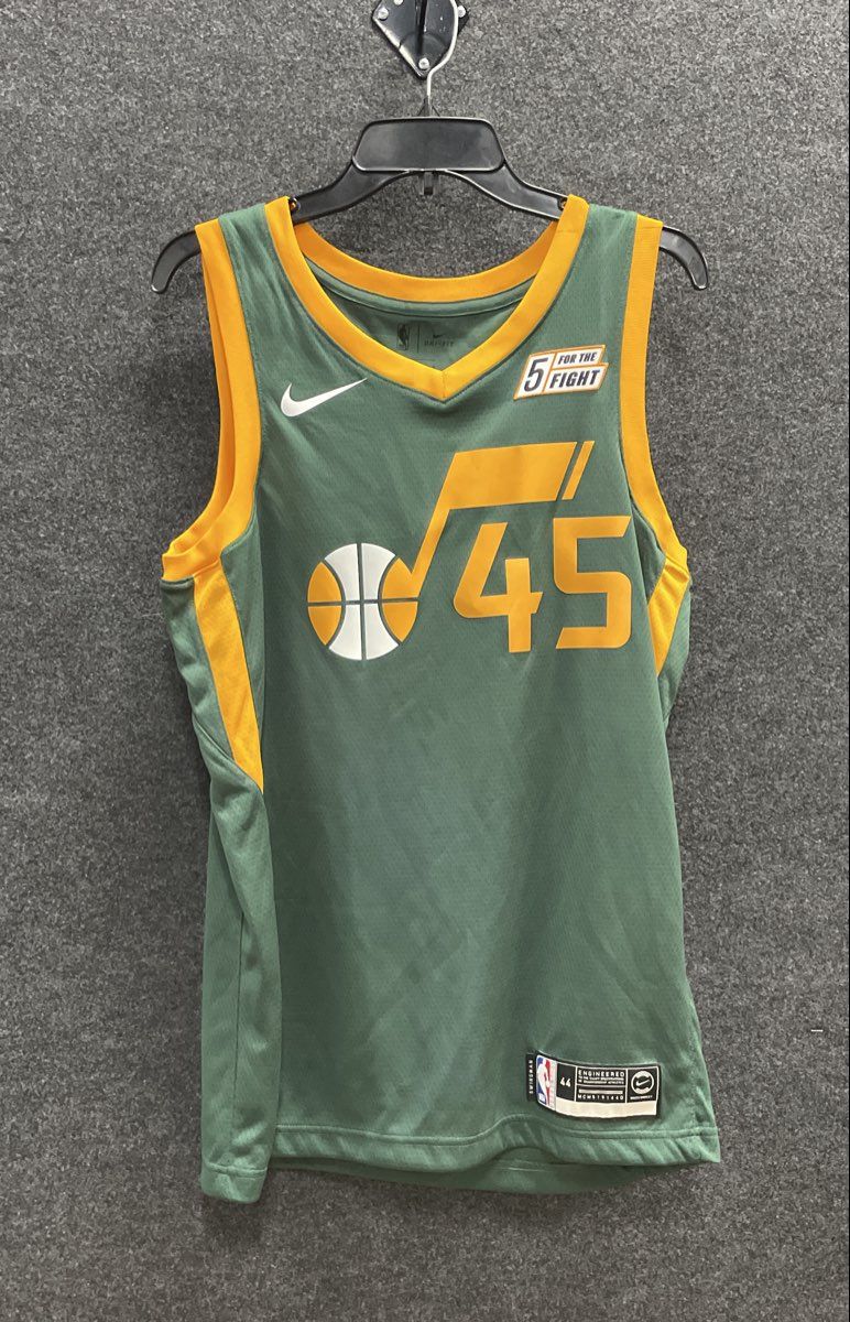 Nike Utah Jazz Donovan Mitchell #45 Earned Edition Green NBA Jersey Sz 44 M