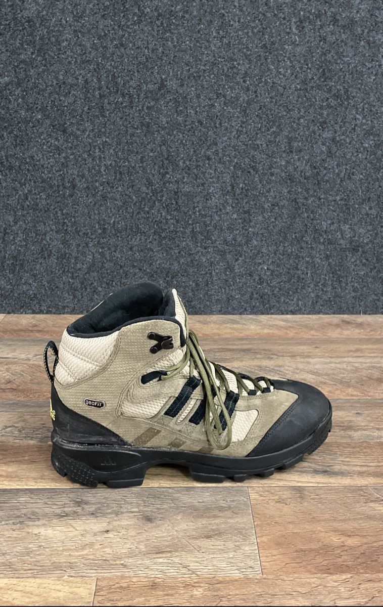 Vintage 2005 Adidas Geofit Tan Olive Green Hiking Boots Men's Size 10.5