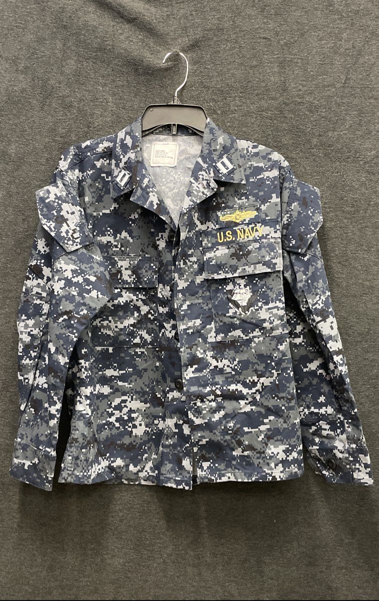American Apparel US Navy NWU Type I Digital Camo Blouse Shirt Sz Small-Short