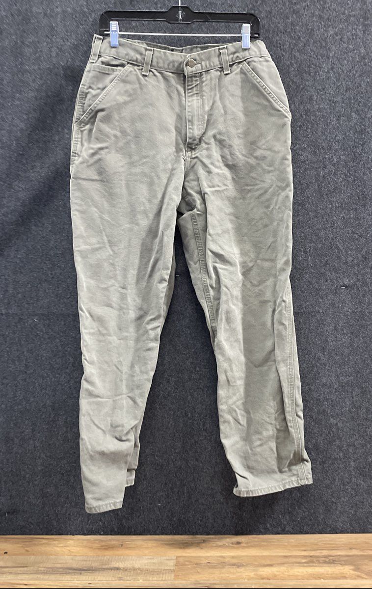 Carhartt Men's B11 Moss Green Loose Fit Washed Duck Work Dungaree Pants 33x32