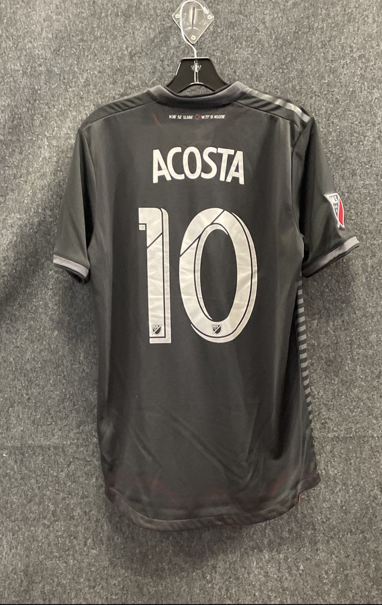 Adidas Men's DC United MLS Luciano Acosta 10 Black Gray 2018 Home Jersey Sz M