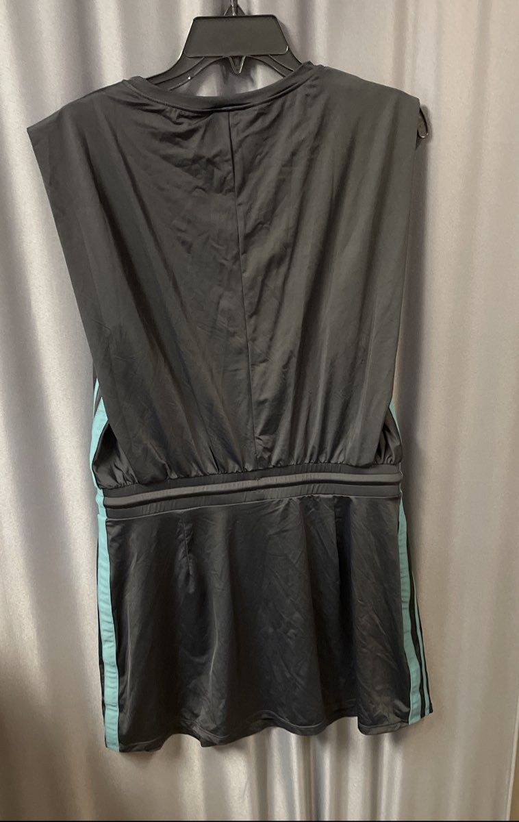 Halara Women's Blue Turquoise Athletic Dress Side Stripe Drawstring NWT Sz L
