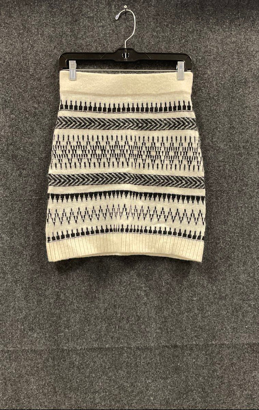 Loft Women's Fair Isle Knit Sweater Skirt Black White NWT Sz XS
