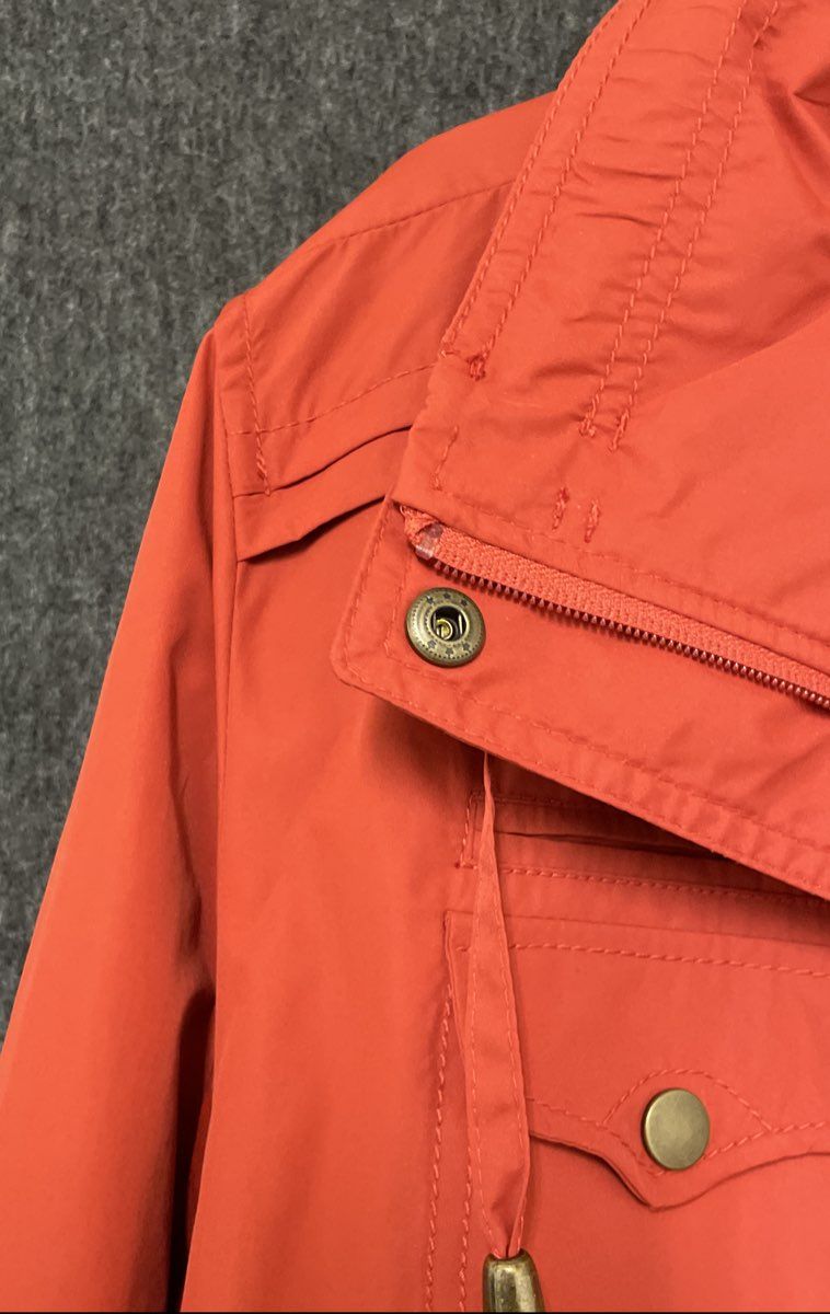 Apt. 9 Women's Burnt Orange Utility Jacket Leopard Print Lining Hooded Sz XL