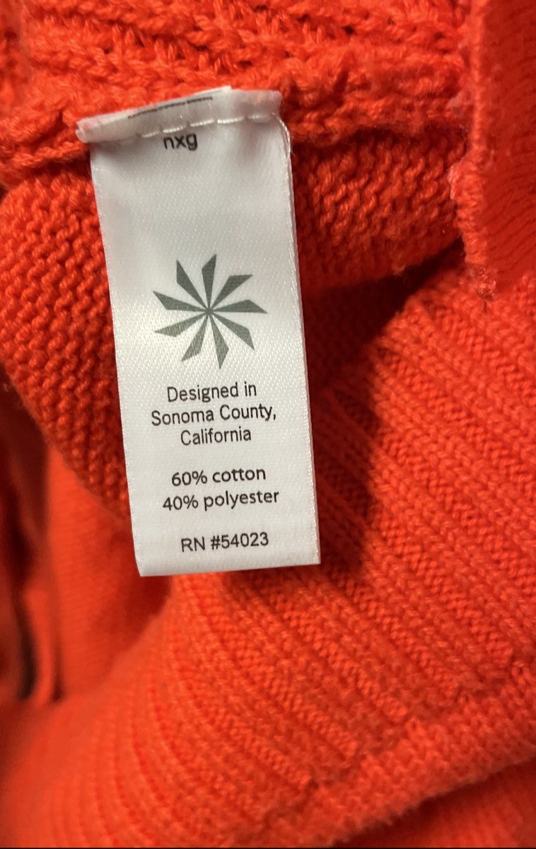 Athleta Women's Orange Textured Knit Side Zip Crewneck Pullover Sweater Sz XXS