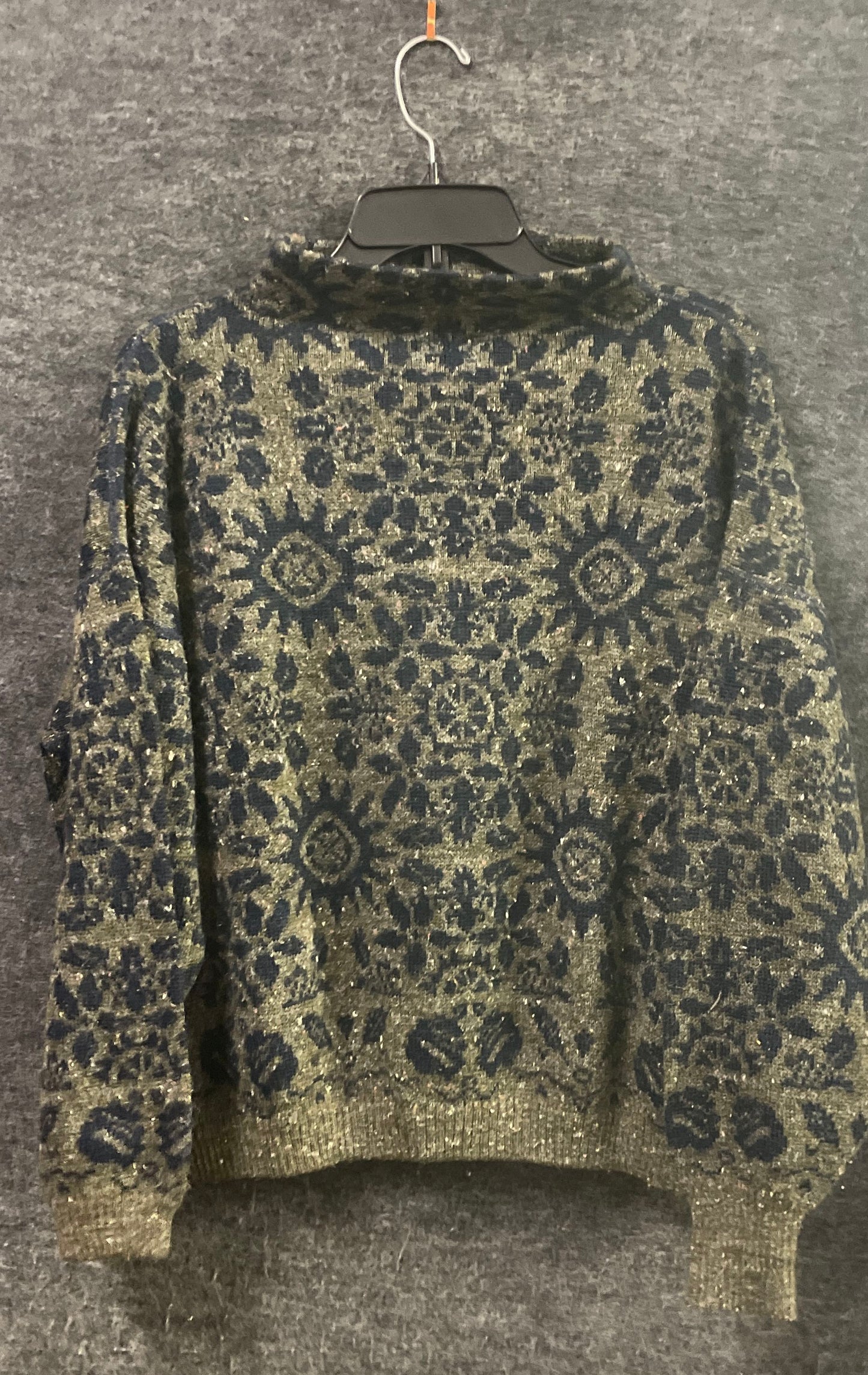 Alain Manoukian Women's Green Geometric Knit Sweater Vintage 90s Belgium M