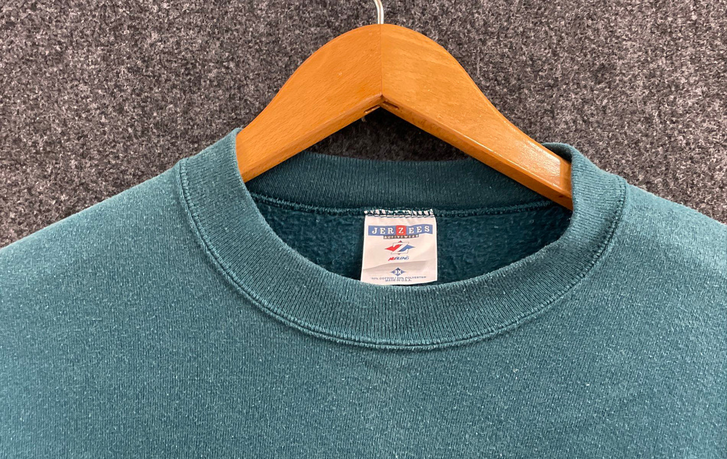 Vintage 90s Jerzees Men's Teal Green NuBlend Crewneck Sweatshirt Size 3X