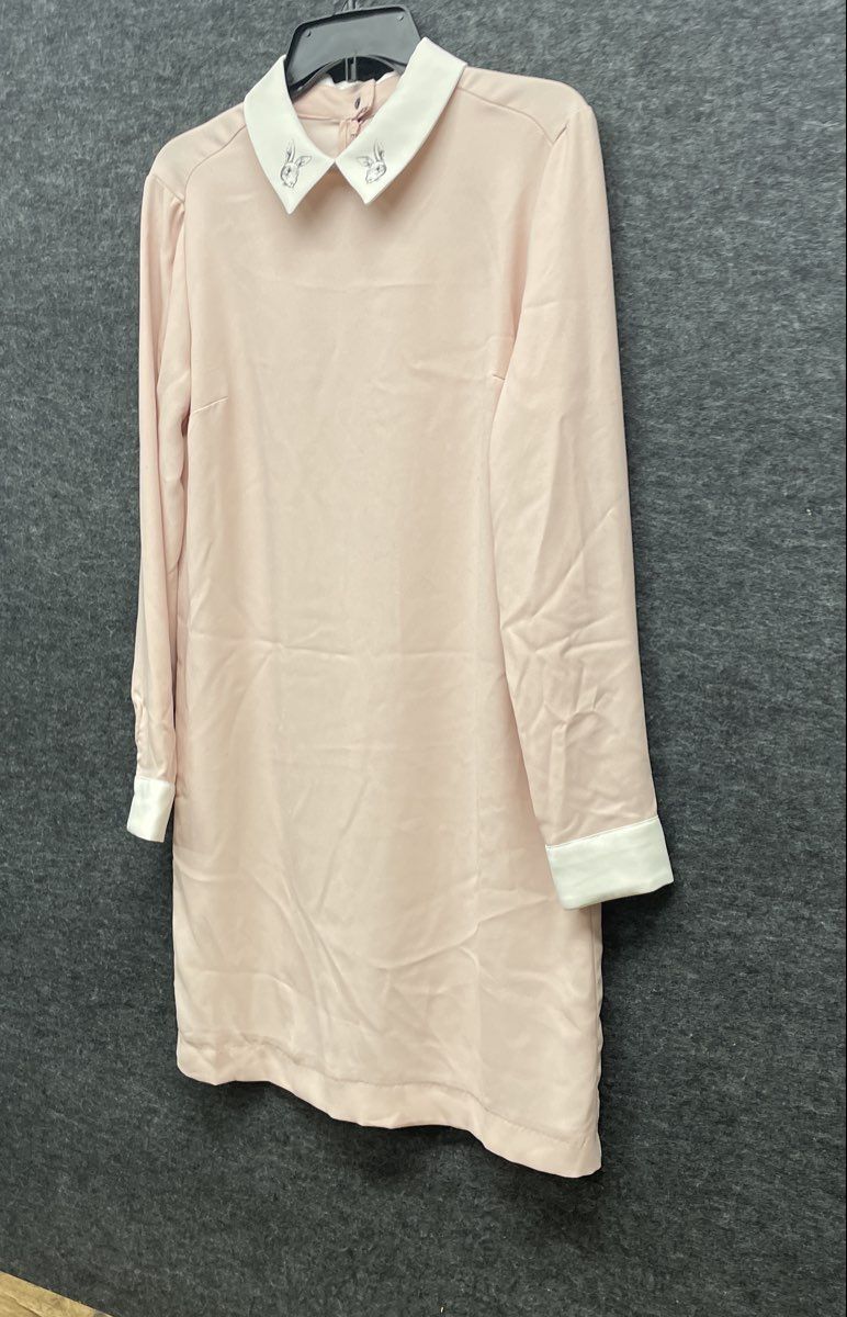 Victoria Beckham for Target Women's Blush Pink Bunny Collar Shift Dress Sz M