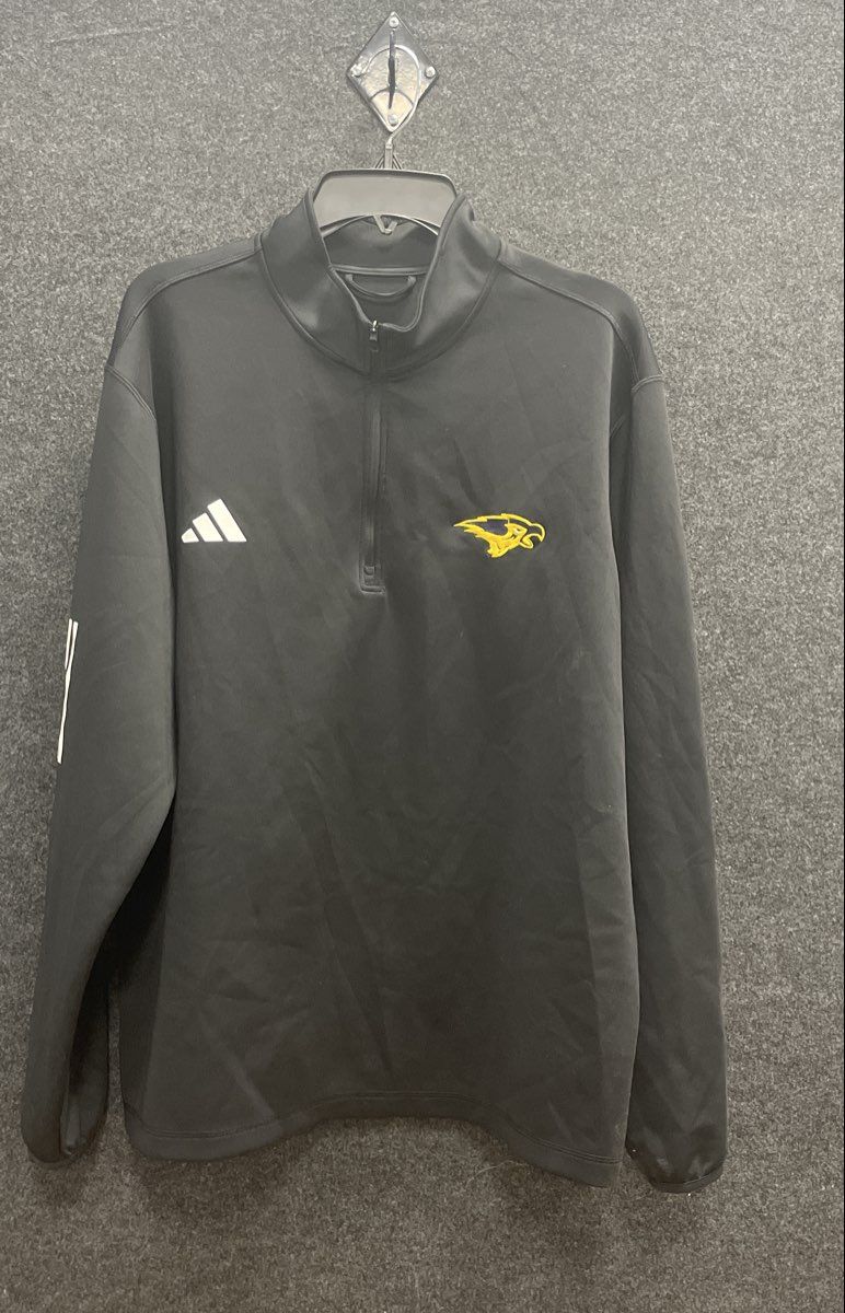 Adidas Men's Black Team Issue 1/4 Zip Pullover Performance Eagle Mascot Sz XL