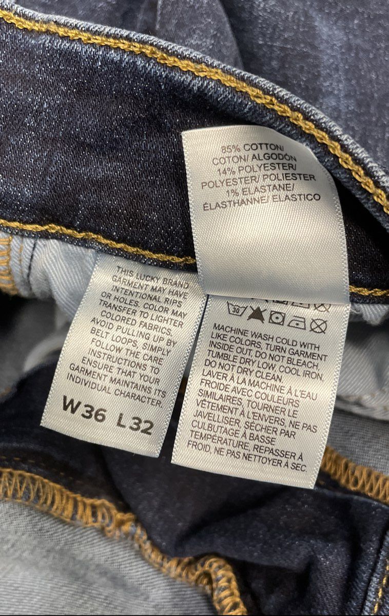 Lucky Brand Men's Dark Wash Stretch Denim 5-Pocket Jeans Sz 36x32