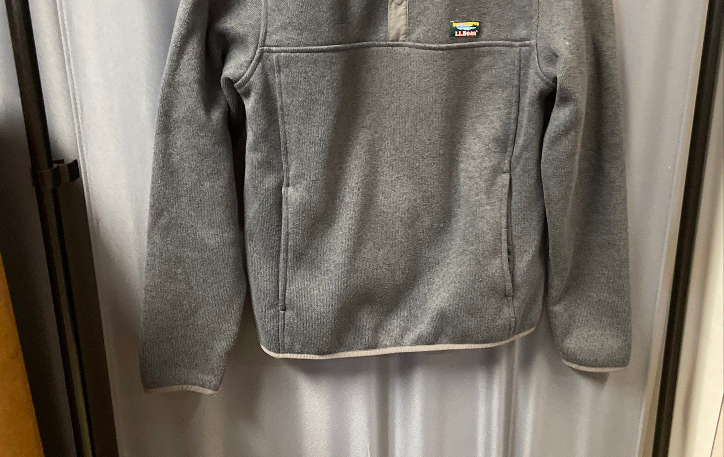 L.L. Bean Men's Gray Sweater Fleece 1/4 Snap Pullover Slightly Fitted Sz S