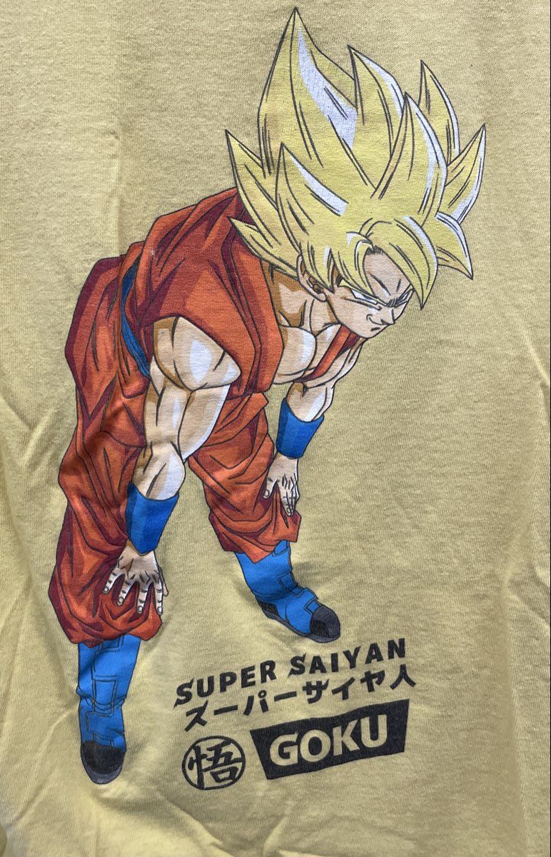 Dragon Ball Super Men's Yellow Super Saiyan Goku Graphic Anime T-Shirt Sz M