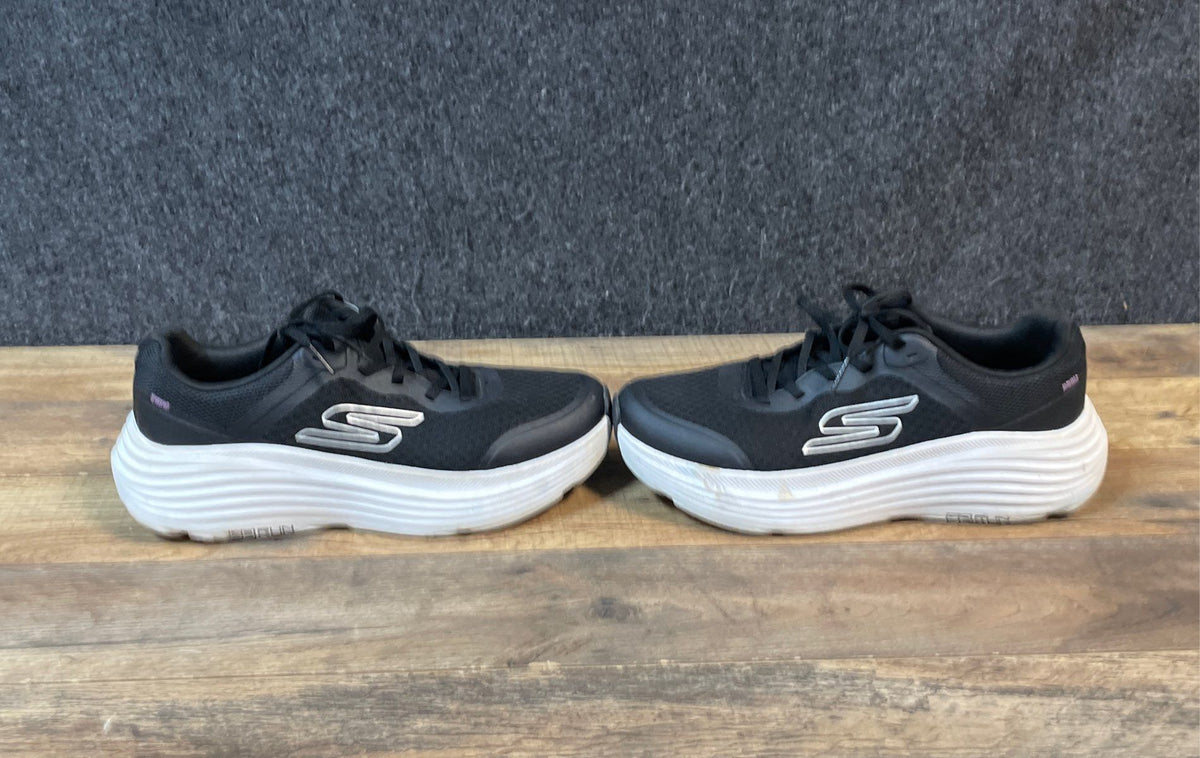 Skechers Max Cushioning Elite Black White Running Shoes Women's Size 9